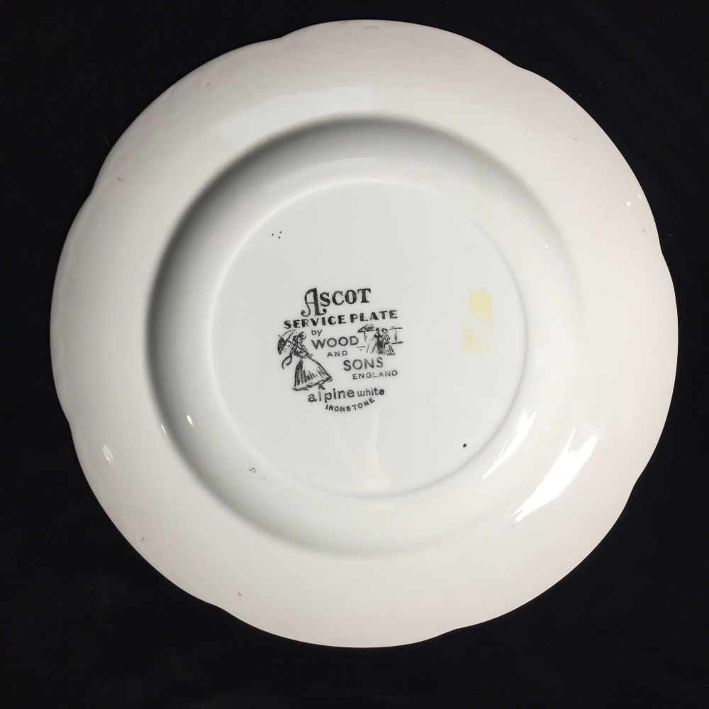 Vtg IRONSTONE Plate Ascot England Wood & Sons - Picture 6 of 8